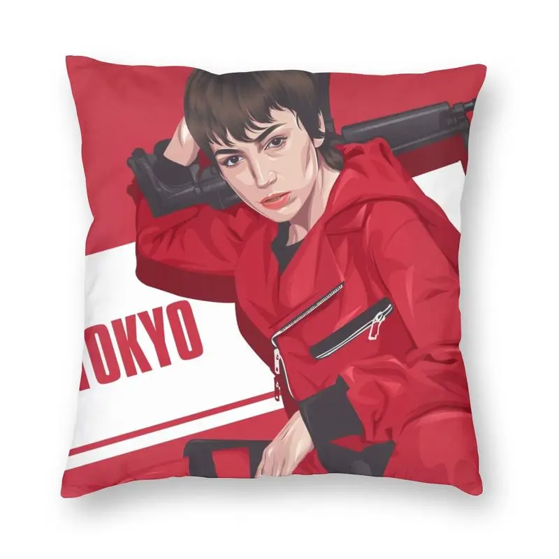 

Money Heist Tokyo La Casa De Papel Floor Pillow Case For Car Sofa Pillowcase Home Double-Sided Pillowcase 45x45cm