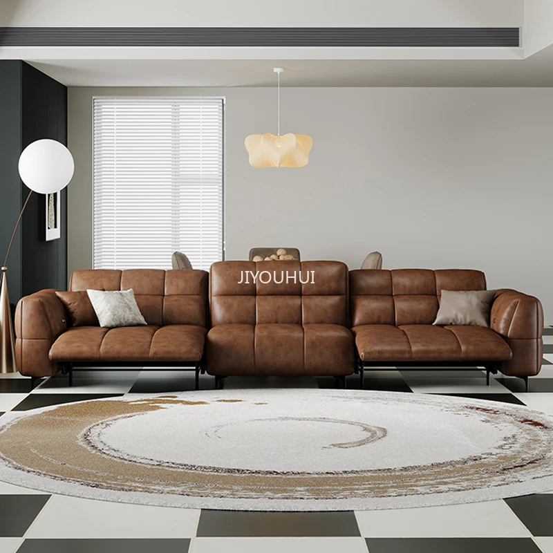 

Lounge Lazy Nordic Reclining Sofa Luxury Cowhide Adult Soft Comfort Couch Handrail High Quality Sofa Inflavel Indoor Furniture