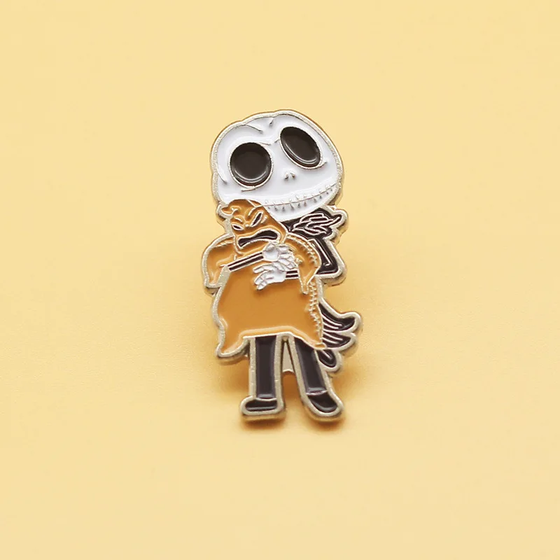 

XM-funny Skull Jack Anime Brooch Alloy Enamel Badge Personality Decorative Pin Accessories