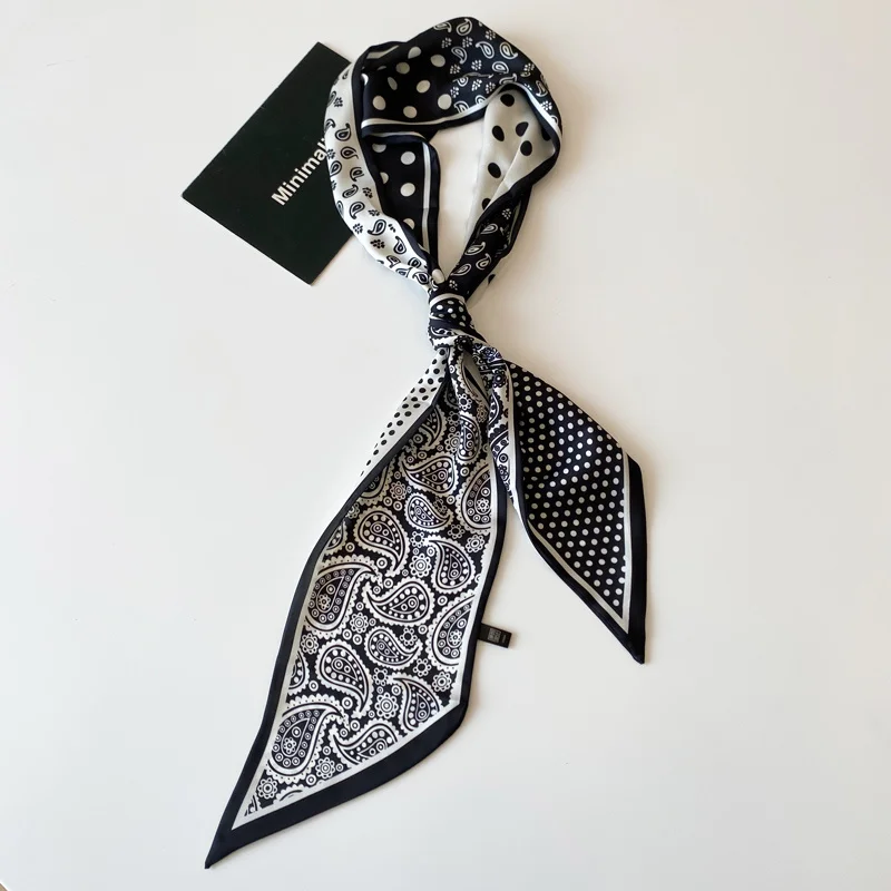 

Black Classic Plus Handbag Handle Head Hair Band Neck Silk Ribbon Scarf for Women Girls Decoration Satin Silk Soft Smooth Shiny.