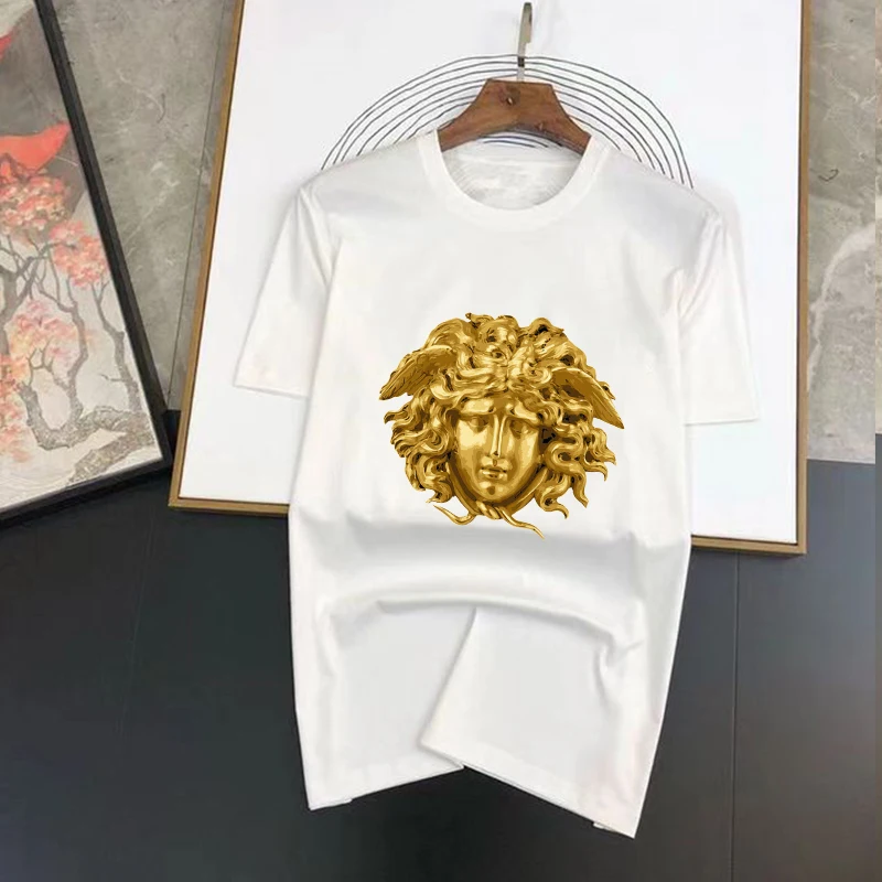 

2023 New Spring Summer T-shirt For Men’s Halloween Luxury Print Snake Hair Greek Mythology Medusa Head T shirt man T Shirt Woman