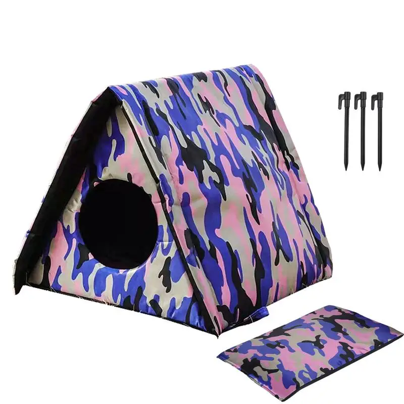 

Pet House Outdoor Stray Cat Shelter Oxford Cloth Waterproof Cat Bed Deep Sleep House Stray Dog Winter Garden Puppy Kitten Cave