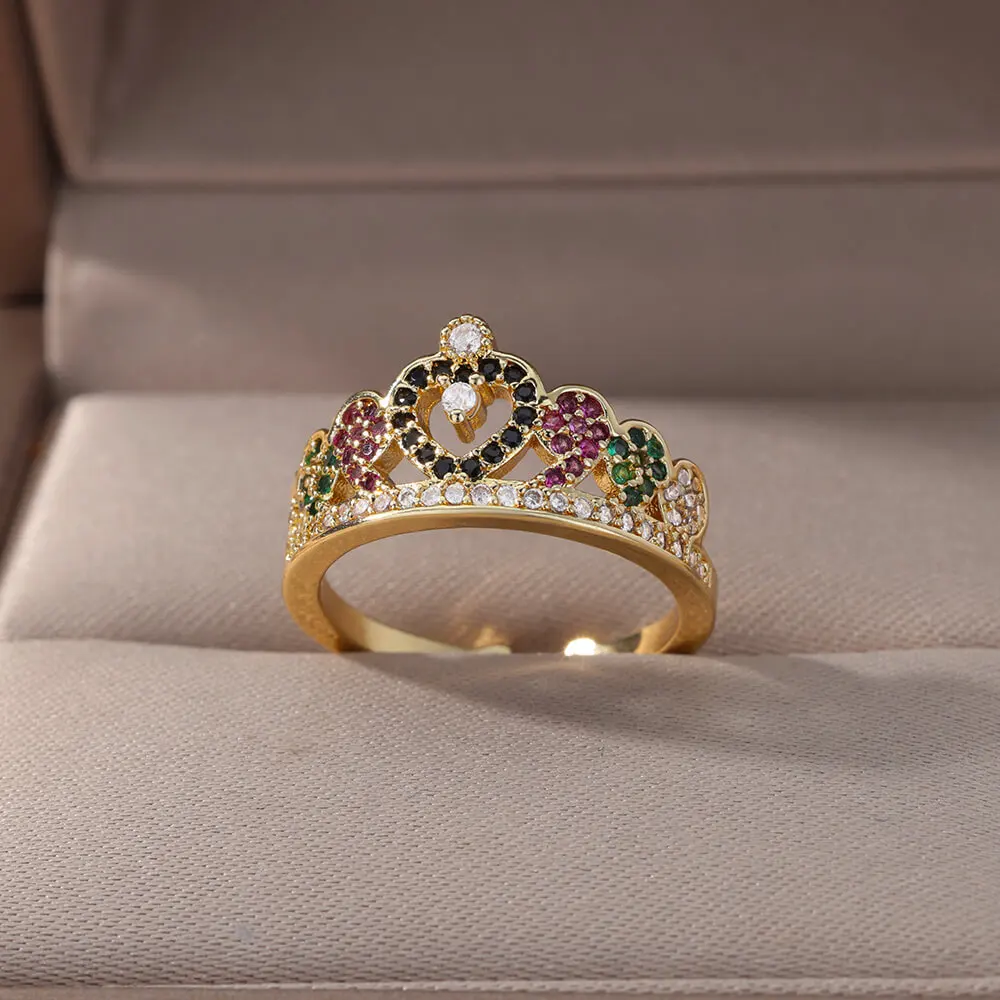 

MODOMA 2022 New Crown Design Wedding Rings For Women Luxury Engagement Jewelry Vintage Aesthetic Gold Color Female Rings
