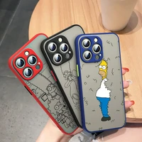 cartoon cute the simpsons for apple iphone 13 12 11 mini xs xr x pro max 8 7 plus frosted translucent funda capa phone case