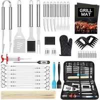 aisitin 45pcs grilling accessories 16 inches heavy duty grill tools set with stainless steel spatula skewerstongs bbq skewers
