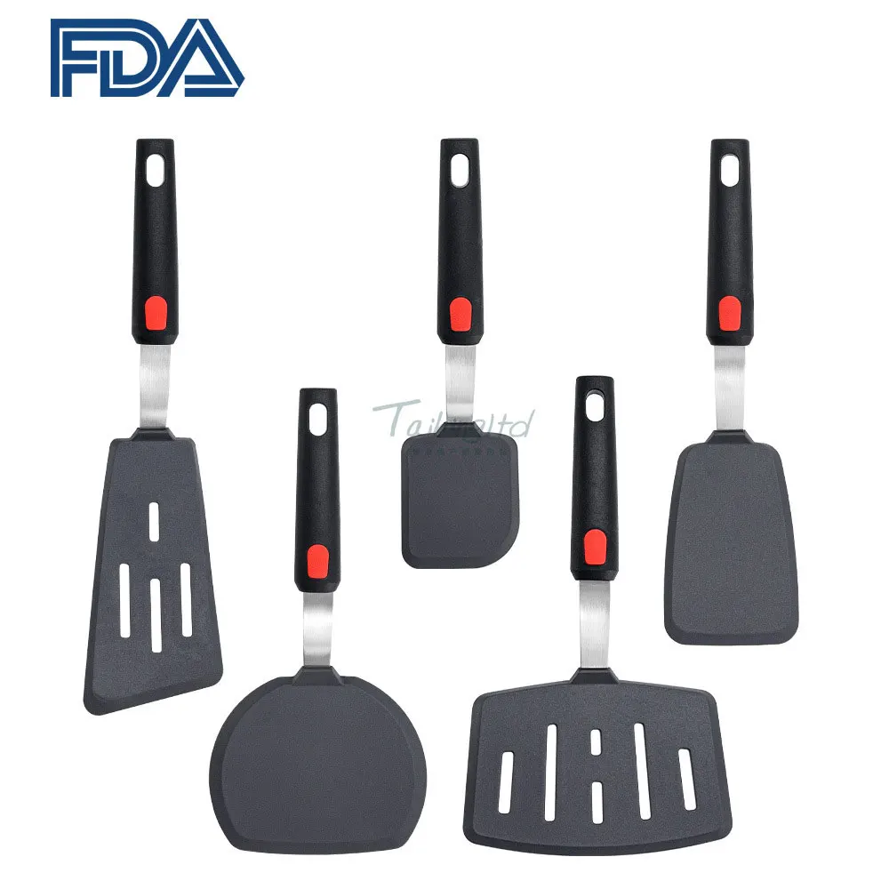 Silicone Turner Spatula Heat-Resistant Non-Stick Kitchen Tools Cooking Baking Fish Frying Fried Shovel Spatula Food Grade