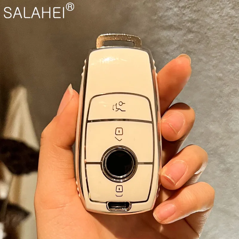 

Full Cover Soft TPU Car Key Case For Mercedes Benz 2017 E Class W213 2018 S Class Keyless Protector Bag Auto Styling Accessories