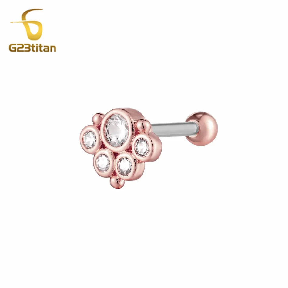 Серьги-гвоздики G23titan из титановой стали в форме медвежьей лапы ювелирные