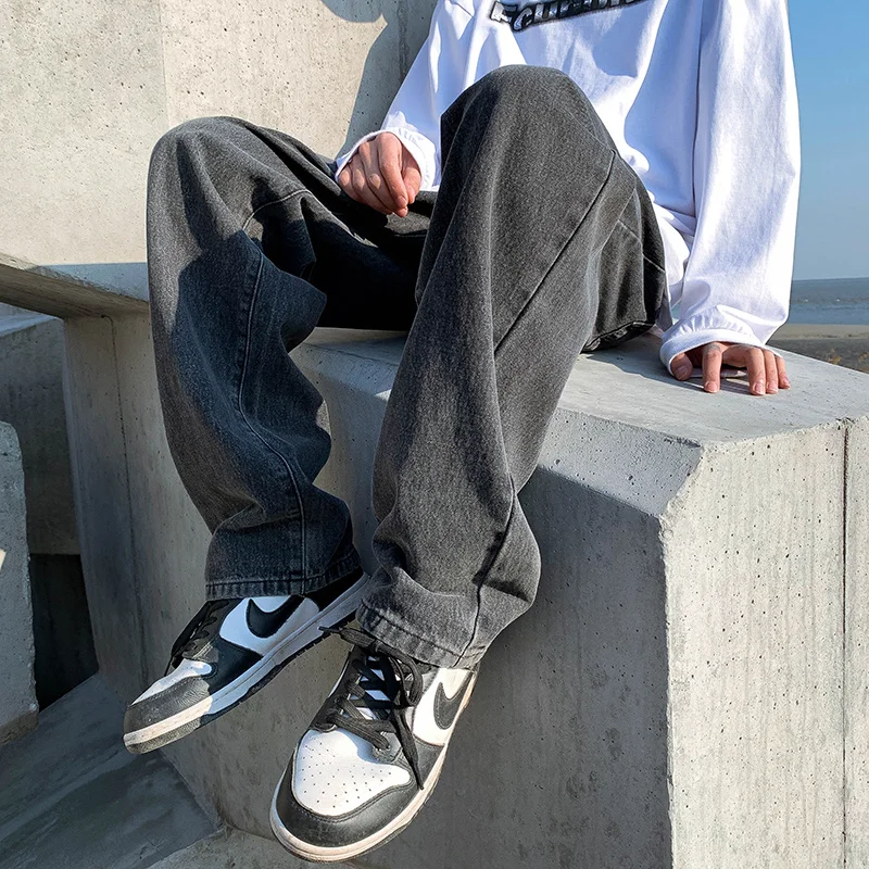 Multicolor Baggy Jeans Men Fashion Casual Wide Leg Jeans Men Streetwear Loose Hip Hop Straight Denim Pants Mens Trousers M-2XL