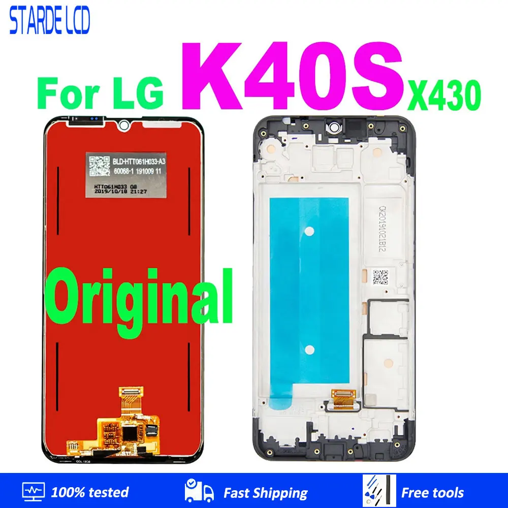 

Оригинальный ЖК-дисплей 6,1 дюйма для LG K40S X430 X430EMW, дисплей с рамкой, детали для замены ЖК-дисплея LG K40S