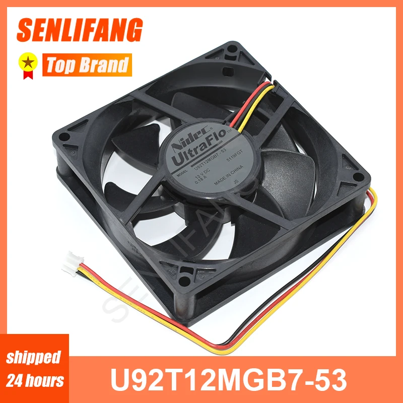 Оригинальный для NIDEC 9 см U92T12MGB7-53 9225 DC12V 0.18A три провода квадратный Вентилятор охлаждения