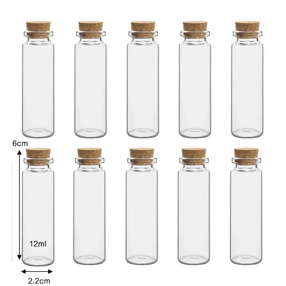 

Мини стеклянные бутылочки с пробкой 10 шт