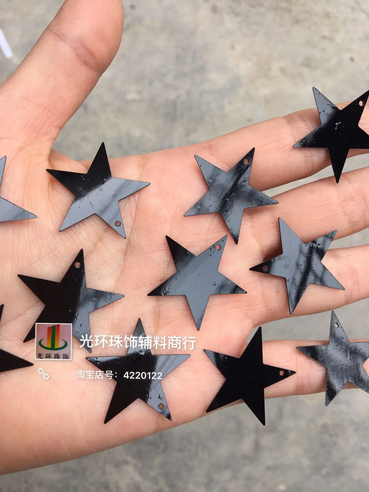 DIY Black Five-Pointed Star Sequins 5mm20mm25mm85mm Side Hole/Middle Hole Hanging Piece