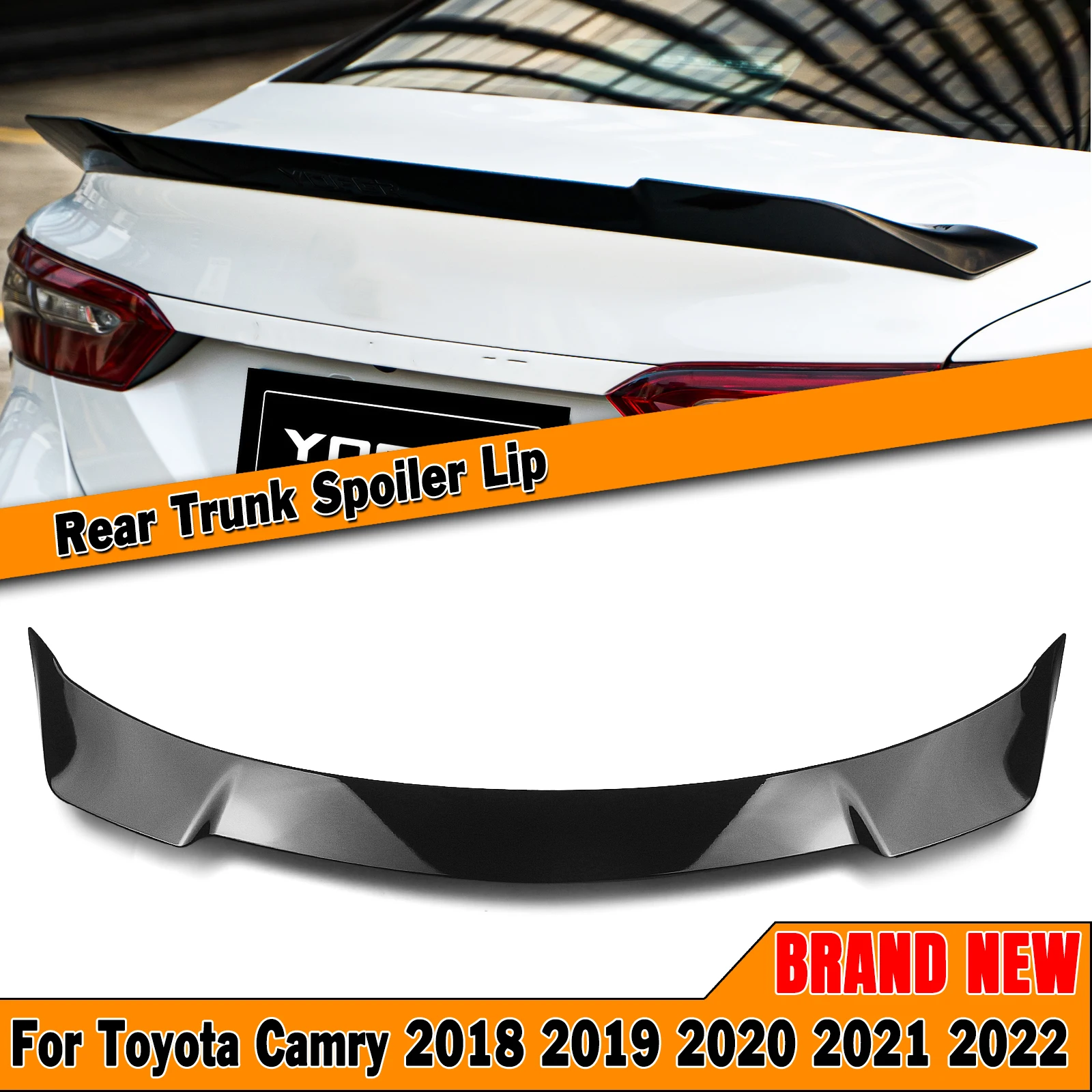 

YOFER Style Rear Trunk Lid Spoiler Wing For Toyota Camry SE XSE 2018-2023 Sport Model Only Gloss Black Car Decklid Splitter Trim