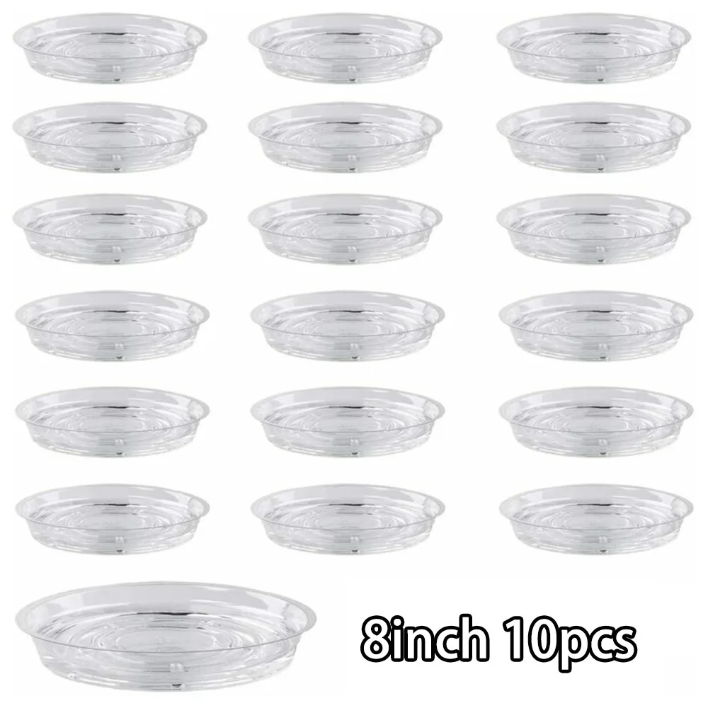 

10pcs Flower Pot Mat Garden Plant Saucer Drip Tray Round Pot Base Clear Snack Container Snack Container Desktop Trash Storage