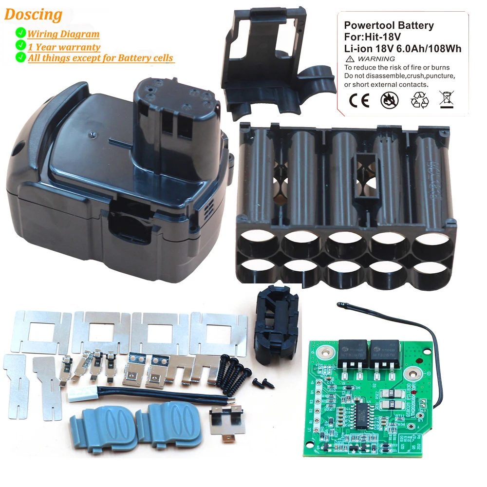 BCL1815 18V литий-ионная батарея пластиковая стандартная печатная плата защиты зарядки для Hitachi 18V BCL1830 EMB1830 корпуса коробки BCL1815 18V литий-ионная батарея пластиковая стандартная печатная плата защиты зарядки для Hitachi 18V BCL1830 EMB1830 корпуса коробки