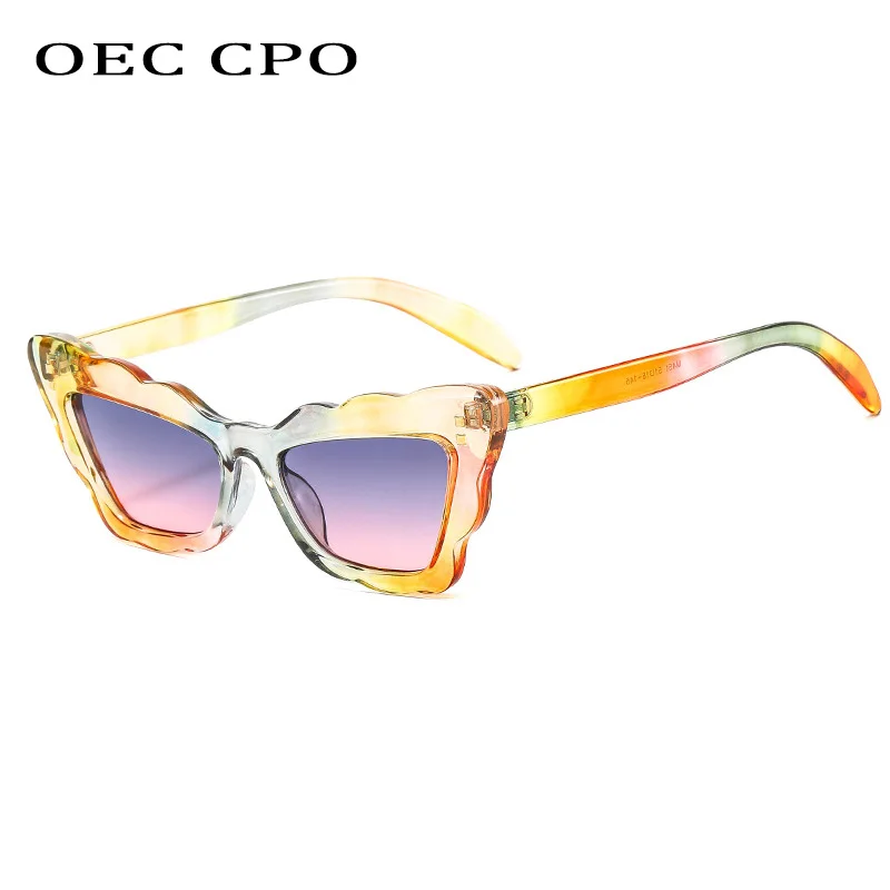 

OEC CPO Vintage Cat Eye Sunglasses For Women Fashion Colorful Small Frames Sun Glasses Female Retro Shades Eyewear UV400 Oculos