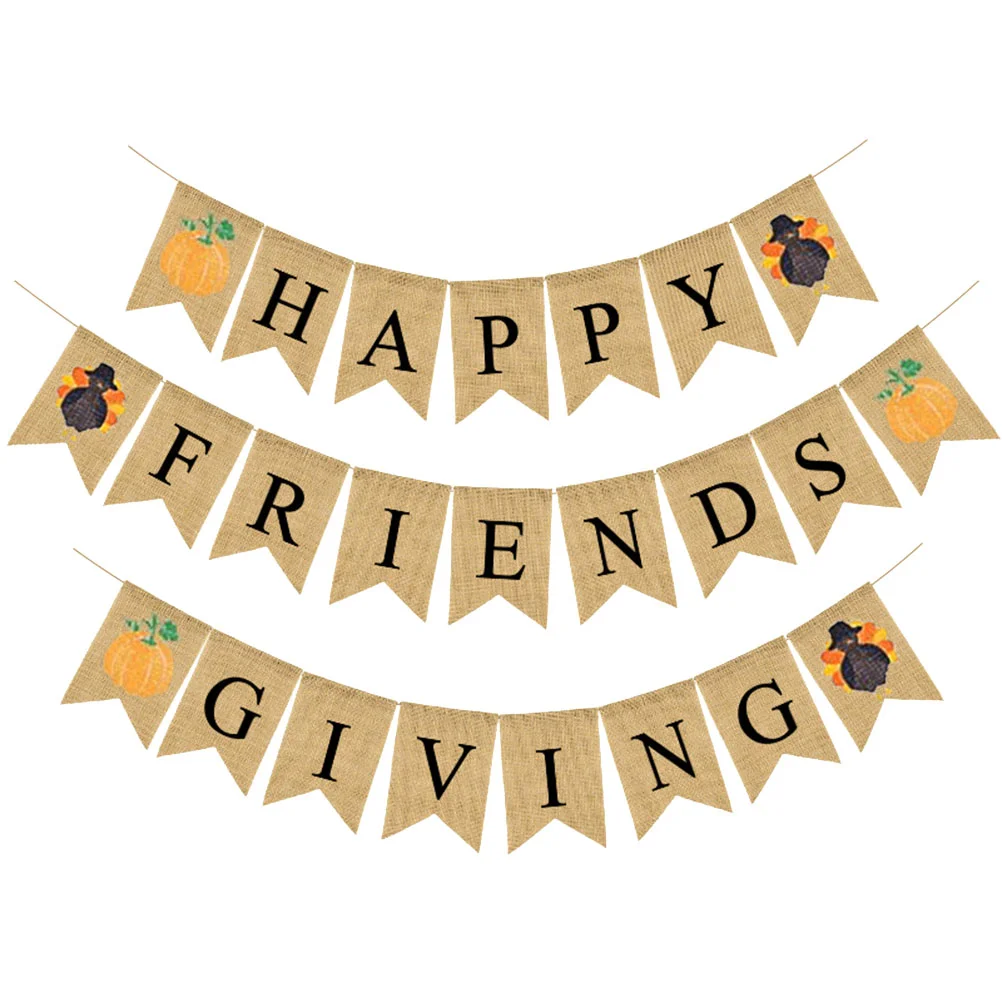 

1 Set Swallowtail Banner Letter Printing Colorful Party Supplies Garland Bunting for Thanksgiving Decorations