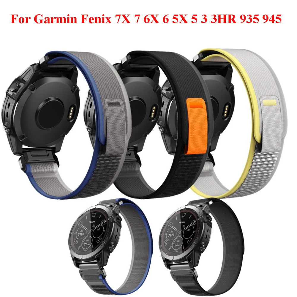 

22 26mm Quickfit Nylon Watchband Strap For Garmin Fenix 7X 7 6X 6 Epix Gen 2 forerunner 955 965 Wristband For Fenix 6X 5X Watch