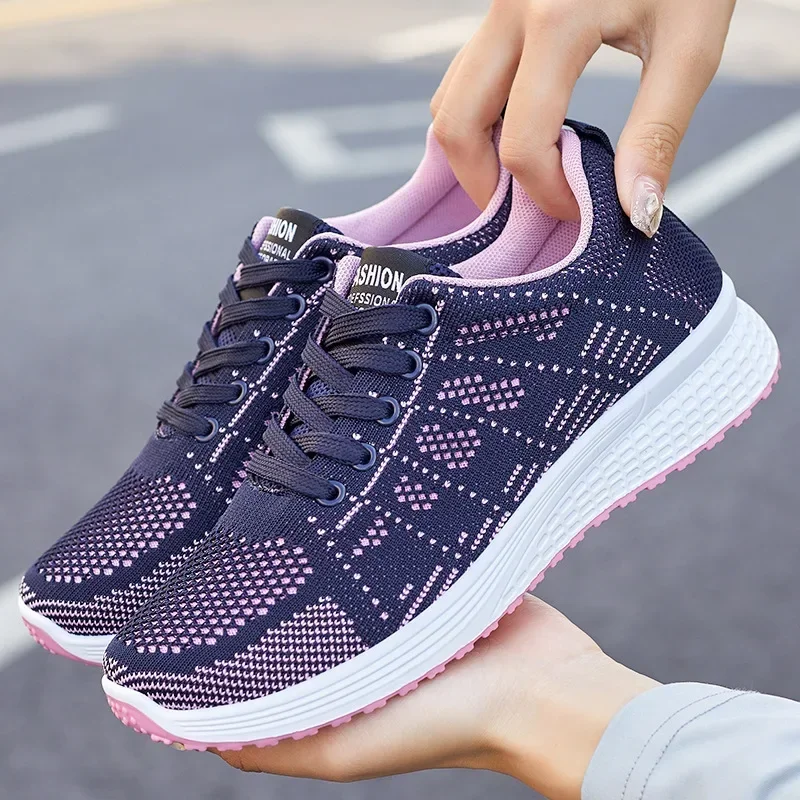 

Women Casual Shoes Fashio n Breathable Walking Mesh Flat Shoes Woman White Sneakers Women 2023 Tenis Comfortable Walking Shoes
