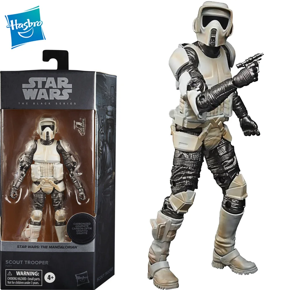 

[In Stock] Hasbro Star Wars The Black Series Mandalorian Scout Trooper Carbonized Action Figure Collection Model 6- Inch Toys