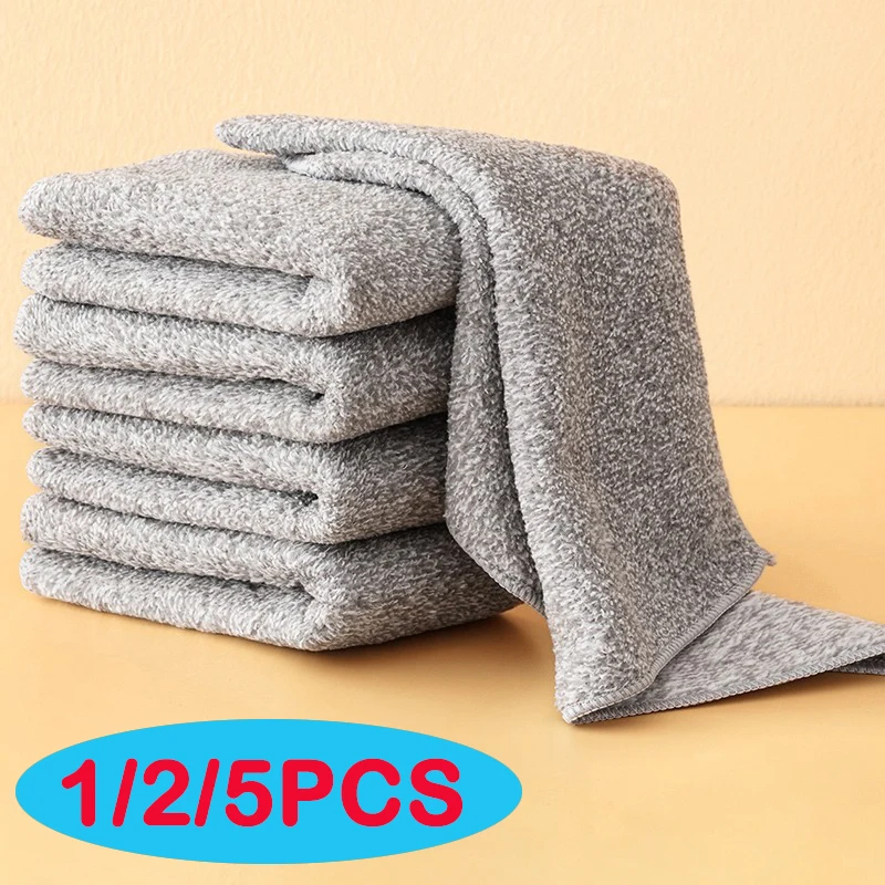 

1/2/5Pcs Bamboo Charcoal Fiber Cleaning Cloth Rags Water Absorption Non-Stick Oil Washing Kitchen Towel Dishcloth Cleaning Tools