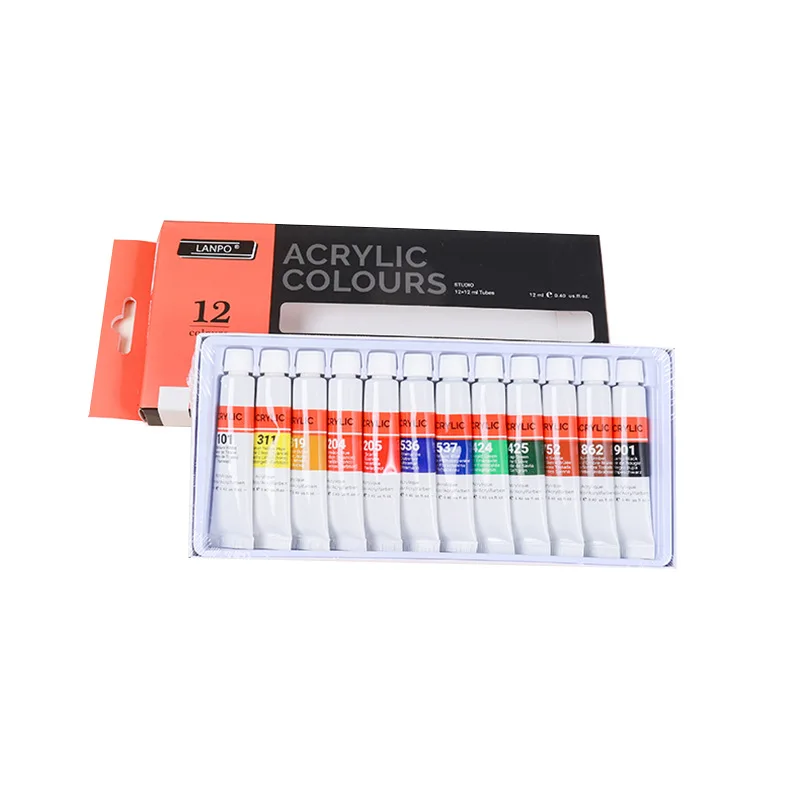 12 цветов Набор художественная живопись граффити краска акриловая Акварельная