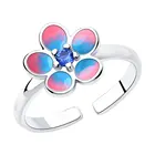 Кольцо SOKOLOV из серебра с эмалью и фианитом, Серебро, 925, Детское, Оригинальная продукция