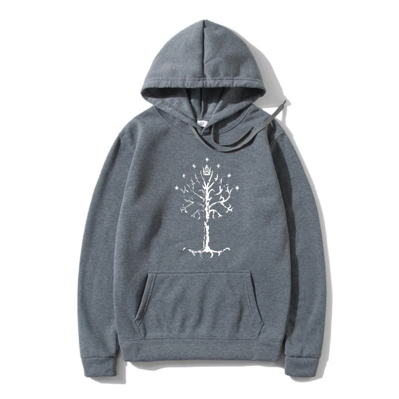 

Hoodies Band Pullover Crew Neck Awesome The White Tree Of Gondor Lord Ring Inspired Shor Printing Sweatshir For Men
