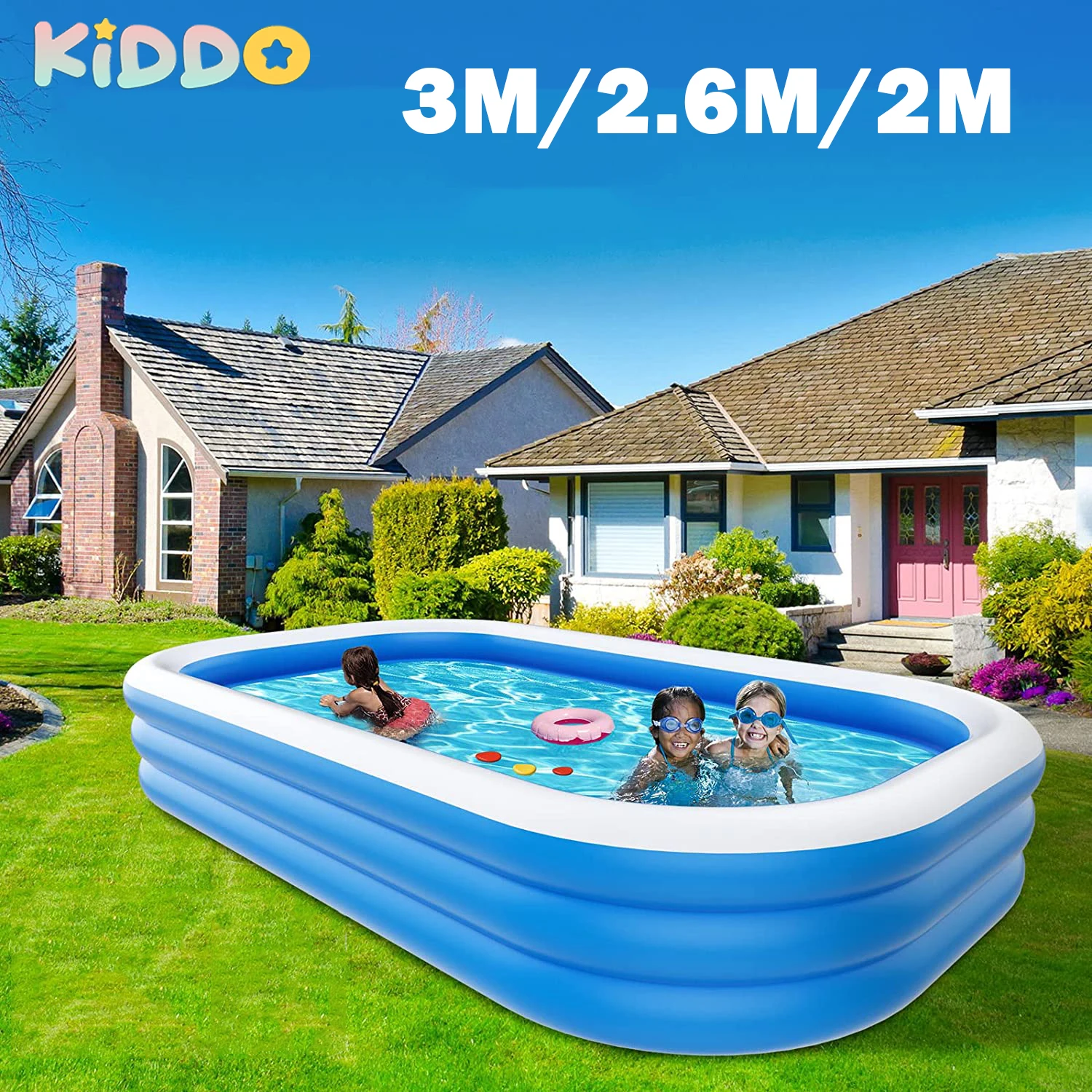 

3M/2M Swimming Pool Large Pools for Family Inflatable Framed Removable Swimming Bathtub Kids Summer Ourdoor Pool Back to School