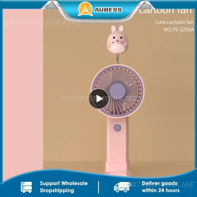

Portable Mini Handheld Fan Cartoon Small Electric Fan Usb Charging With Base Handheld Handheld Electric Fan Air Cooler