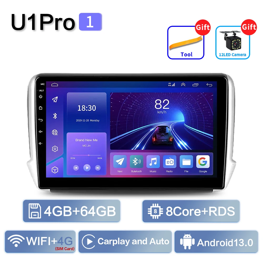 

Для Peugeot 2008 208 2012-2018 мультимедийный плеер навигация GPS Carplay сенсорный экран авто стерео 2din Android 13