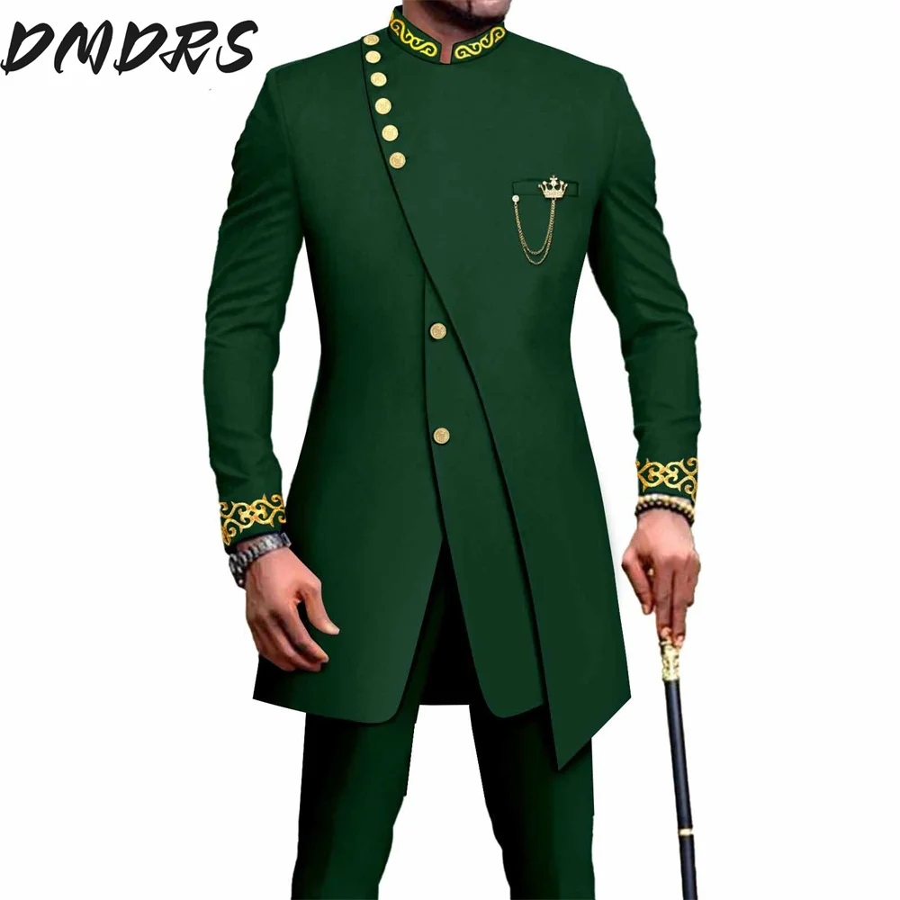 Элегантный Африканский Национальный принт батик мужской повседневный костюм из