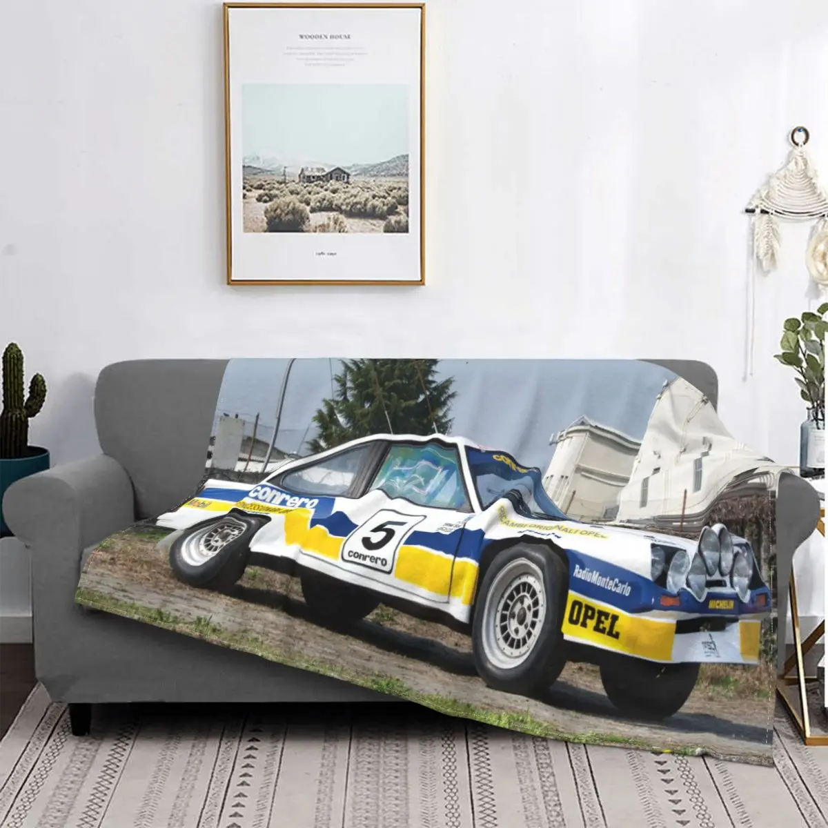 Opel Manta 400 1534, colcha de cama a cuadros de punto grande, cubierta de dosel de lana de algodón a cuadros