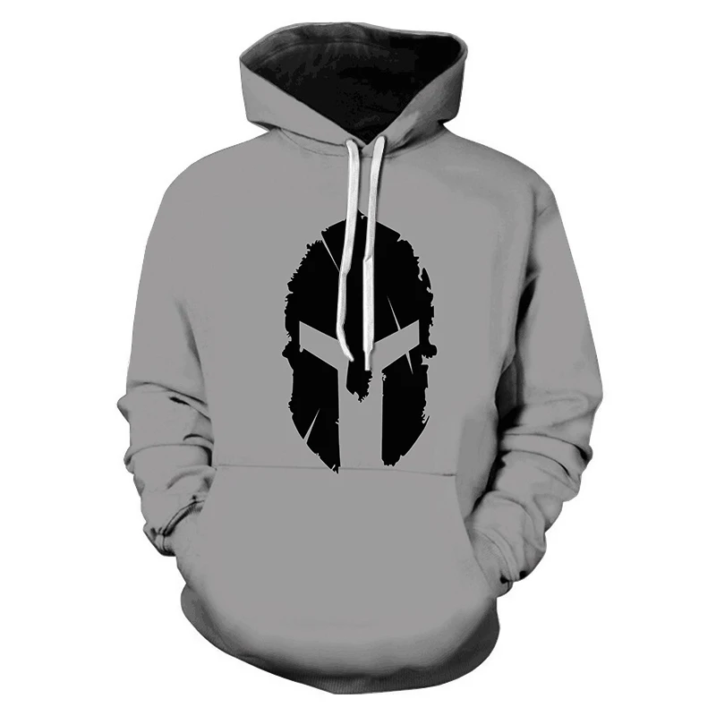 

Новинка 2022, Мужской Повседневный пуловер оверсайз с капюшоном и 3d-спартанским логотипом