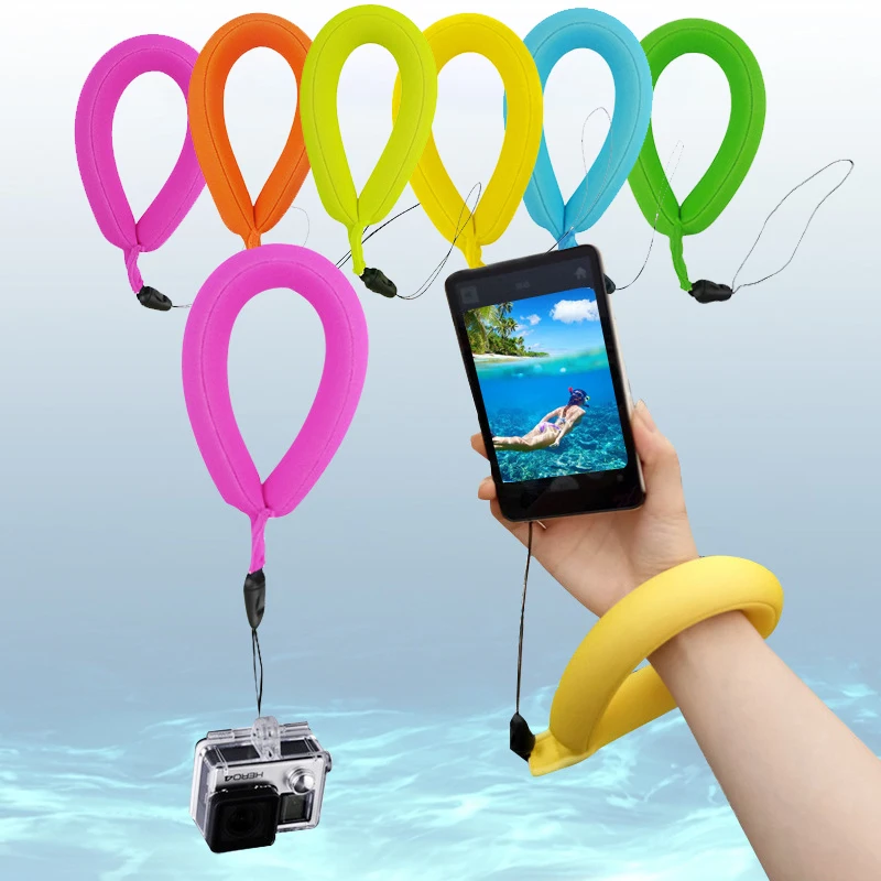 

YYTZM Ajustable Floating Strap Waterproof Camera Wrist Band Buoyancy handle floating for GoPro Camera With Free Waterproof Bag