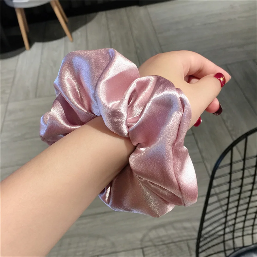 

2023 Korean Satin Scrunchies for Women Elegant Elastic Hair Band Girls Ponytail Hair Tie Rope Headwear Hair Accesories