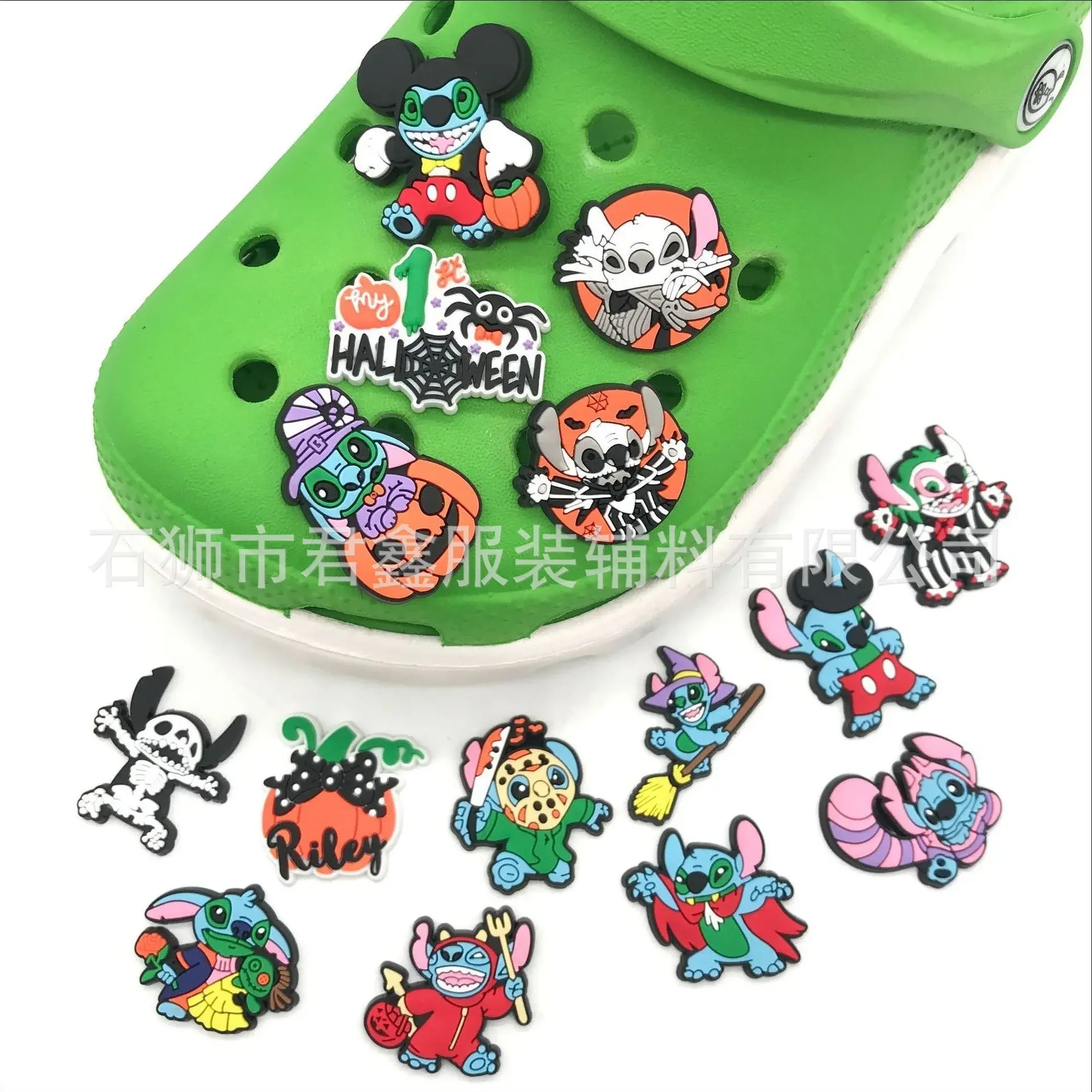 

Disney Stitch Halloween Shoes Decorative Buckle Manual DIY Fashion Personality Cute Cartoon Funny Shoes Children Birthday Gift