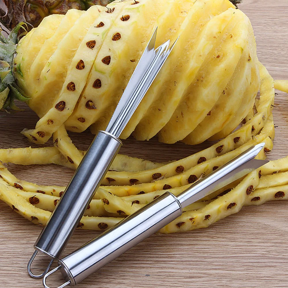 

4pcs Fruit Skin Peel Steel Fruit Gadgets Fruit Peeler Tool Fruit Skin Remover Pineapple Peeler Tool V Pineapple