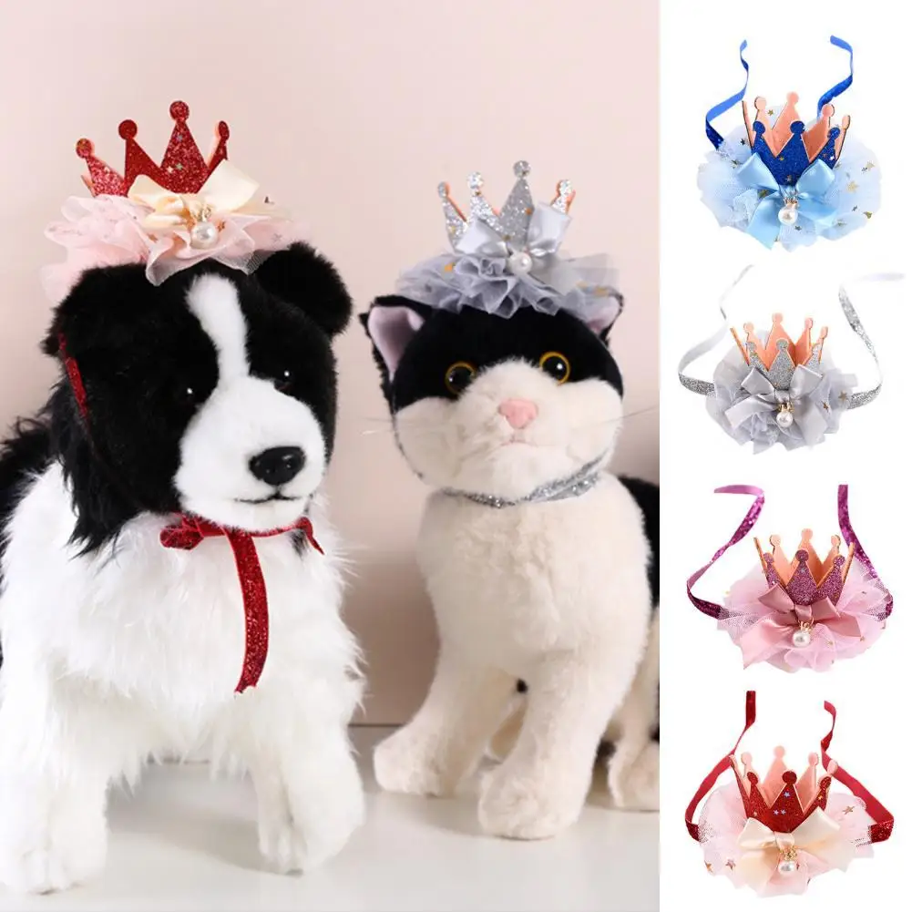 

Pet Headwear Adorable Cosplay Accessory Pet Princess Lace Crown Headdress for Pet Birthday