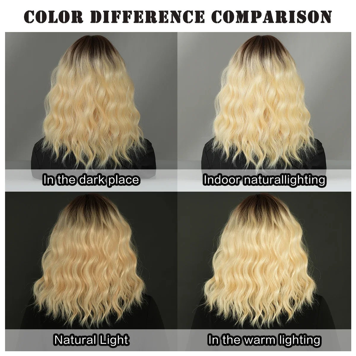 Высокоплотные длинные волосы блонд с темными корнями термостойкие