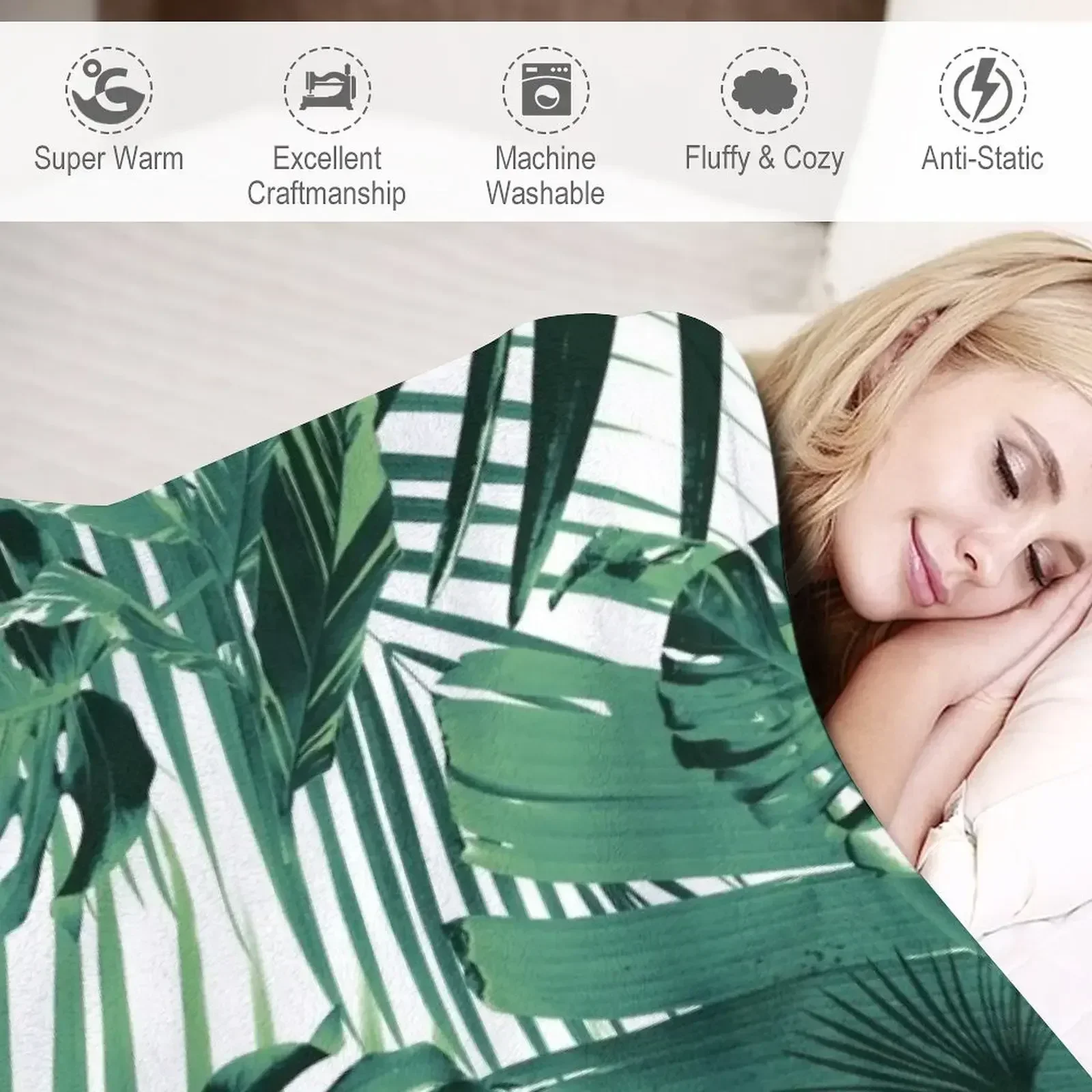 Листья тропических джунглей Сиеста # 5 тропический декор художественное одеяло