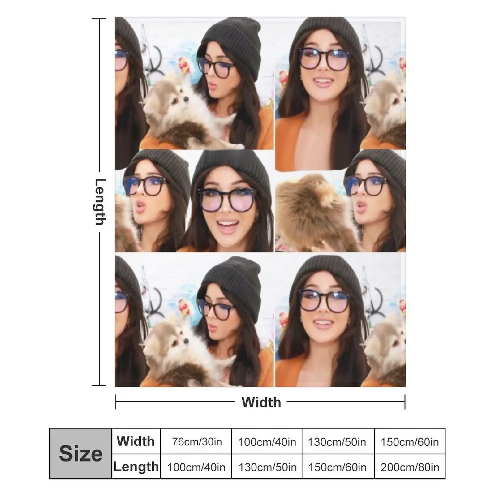Уютный плед Sssniperwolf Cozy Collage, теплый фланелевый плед для дивана, кресла, спальни (art.: 3920d89f14426) - 3920d89f14426