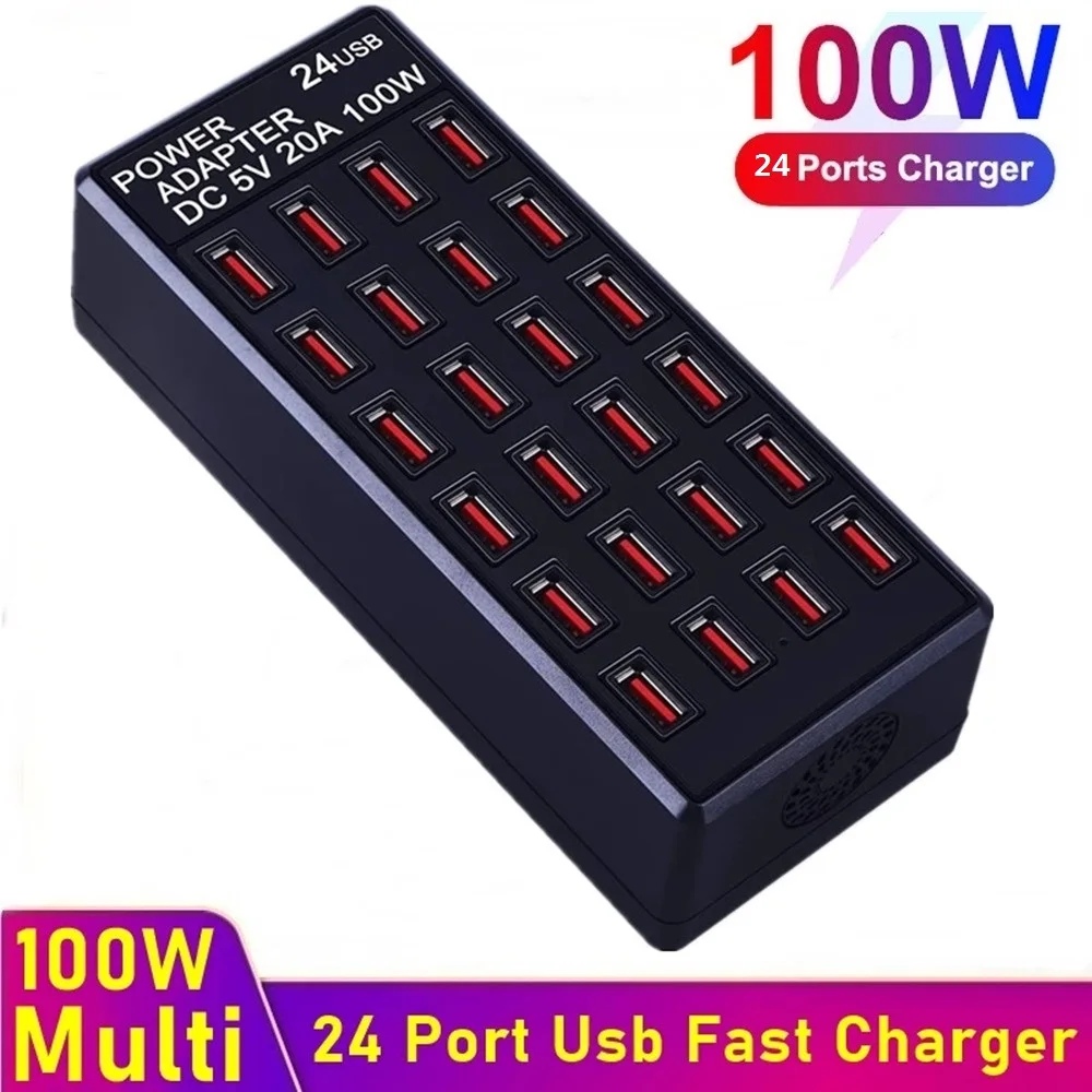 

Зарядное устройство с 24 USB-портами, 100 Вт