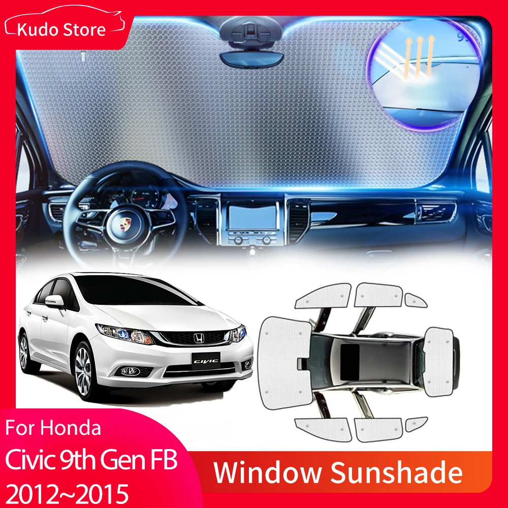 

Full Cover Sunshades For Honda Civic 9th Gen FB1 2 3 4 5 6 2012~2015 Car Window Curtain Rear Windshield Sun Visor Mat Accessorie