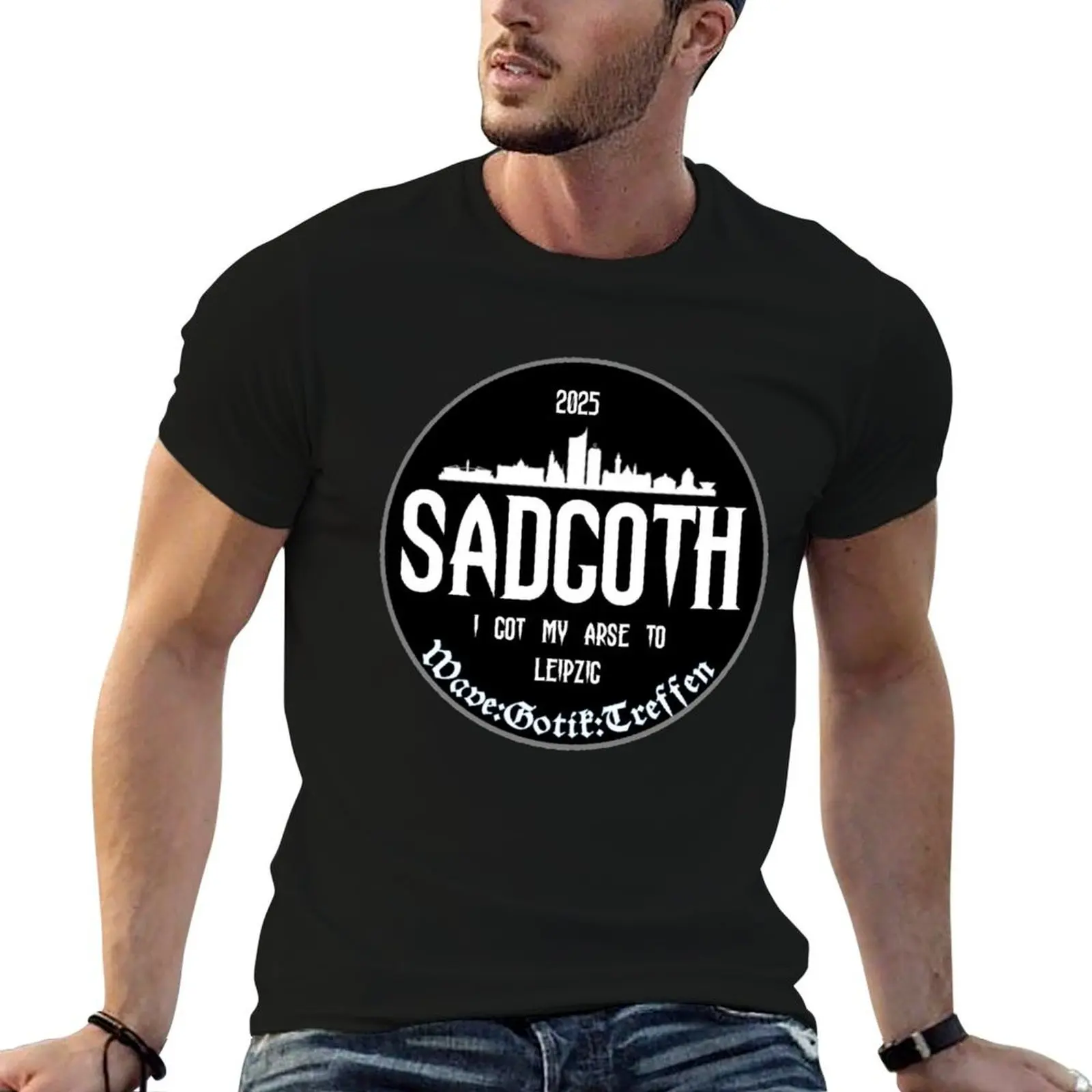 Фото Футболка с принтом Sadgoth.com WGT, быстросохнущая спортивная футболка с короткими рукавами №1