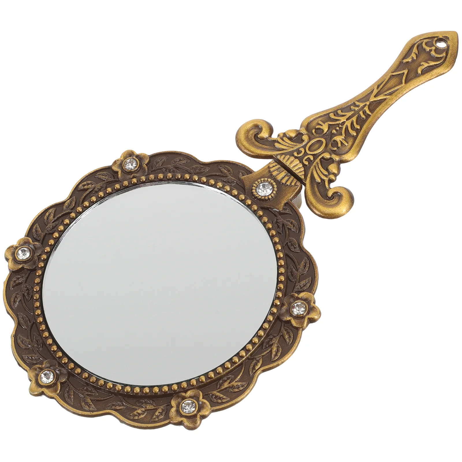 

Vintage Mirror Small Makeup Decorative Mirrors Fold Vanity Hand Handheld Women Glass Girls Miss