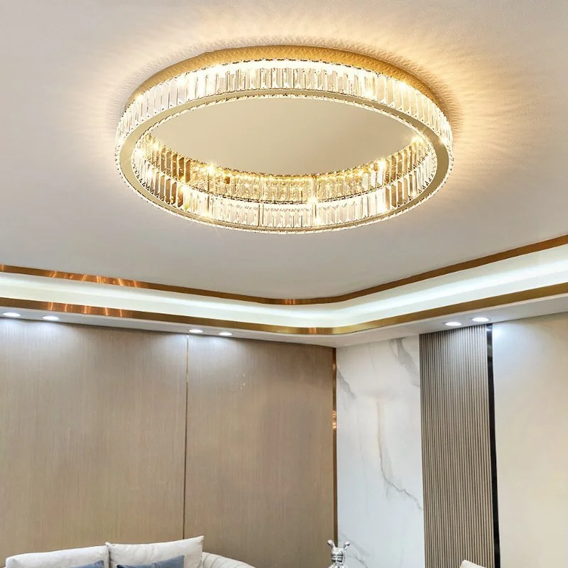 

Modern Led Bedroom Ceiling Lamp Simple Atmosphere Luxury Crystal Dining Room Ring Ceiling Light Home Indoor Decor Lighting Lamps