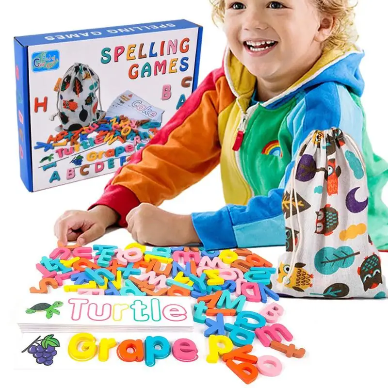 

Spelling Games Wooden Spell Toy Word Blocks Safe Funny Gift English Spell Game For Language Development Reading Skill Fine Motor