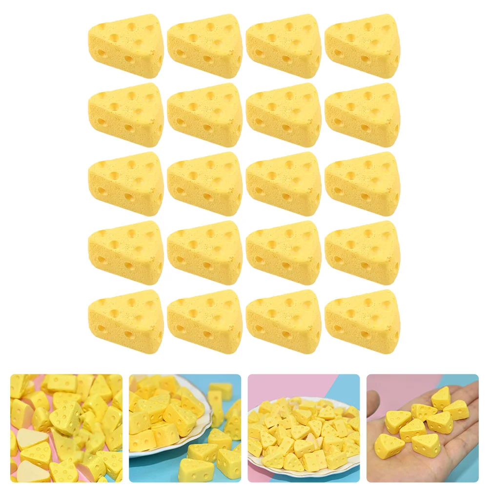 

50 Pcs Simulation Mini Cake Model House Ornaments Cheese Head Girls Party Favors Cakes Miniature Food Fake Toys Figure